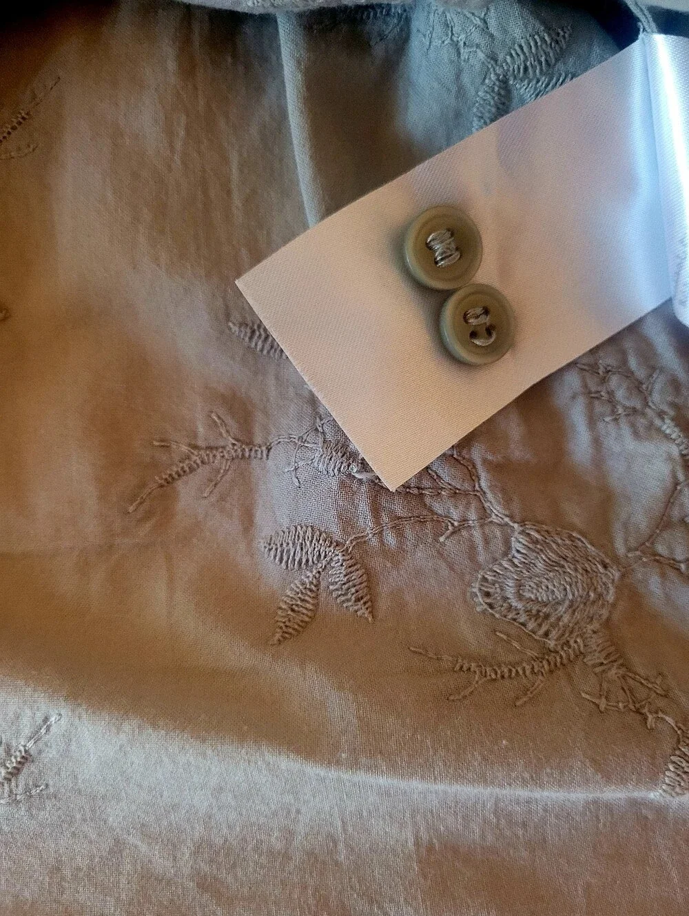 & Other Stories Sage Floral Applique Balloon-Sleeve Boho Blouse SIZE 10 - Picture 7 of 8